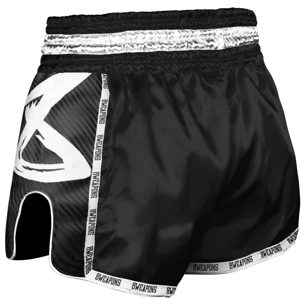 8Weapons Muay Thai Shorts Carbon Black Night 2.0, Schwarz